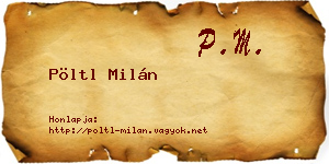 Pöltl Milán névjegykártya